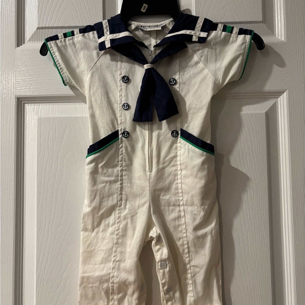 Classic Navy and White Kids Sailor Bodysuit